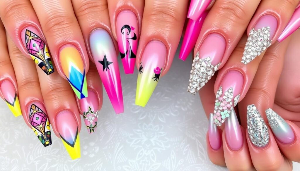 trendy acrylic nail designs